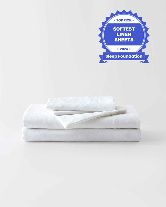 Stonewashed Linen Sheets - Full - White -