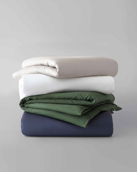 Cotton Duvet Cover - Throw - Pebble White -