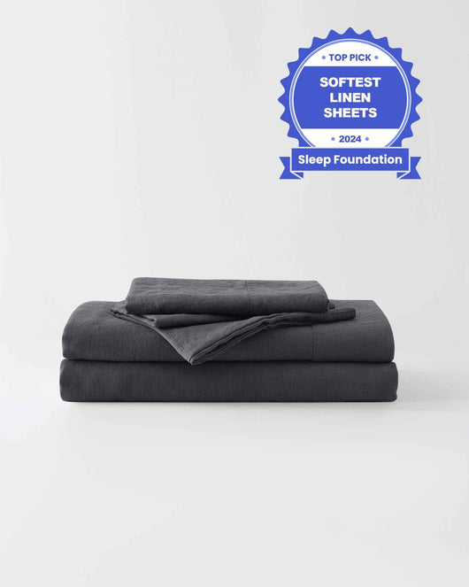 Stonewashed Linen Sheets - Full - Charcoal - 