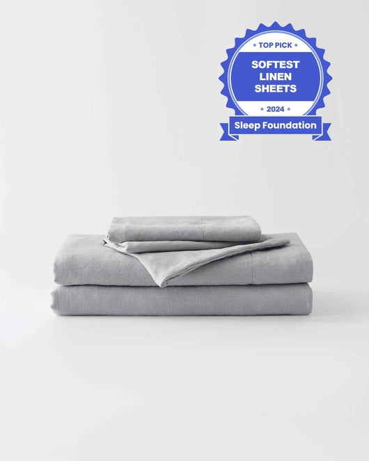 Stonewashed Linen Sheets - Full - Dove Grey - 