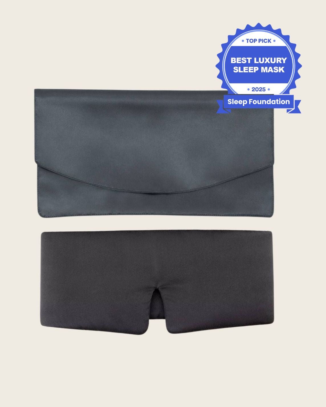 Weighted Silk Sleep Stone Mask - Grey with Amethyst Crystal - [44290820866255]