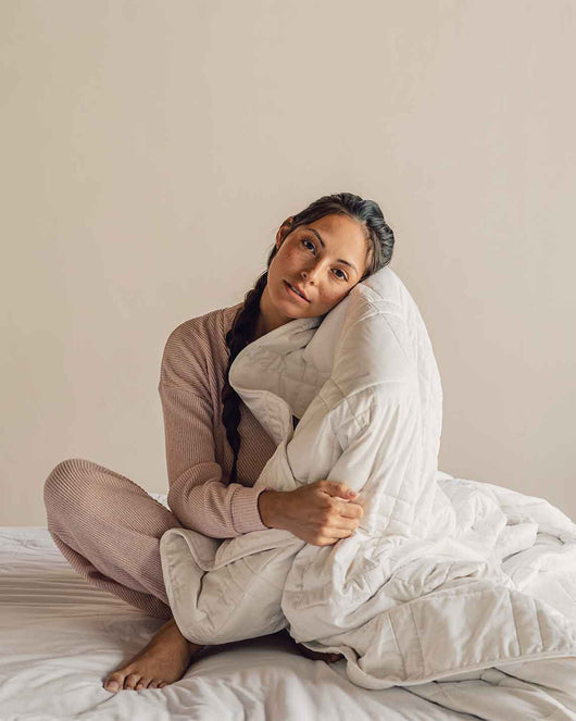 Open Box Weighted Blankets - Throw - 12 lbs - Pebble White