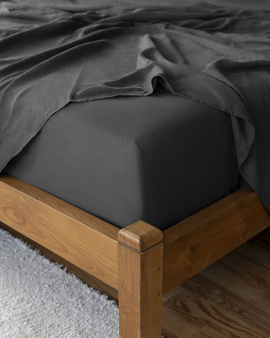 Stonewashed Linen Sheets - Full - Charcoal - 