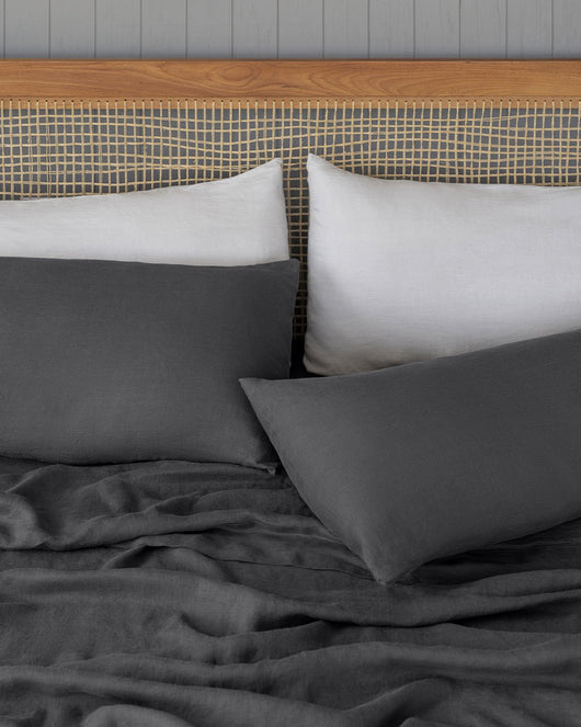 Stonewashed Linen Sheets - Full - Charcoal - 