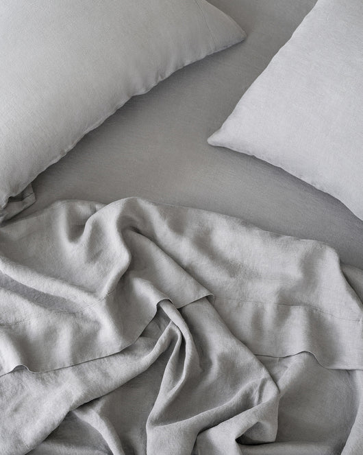 Stonewashed Linen Sheets - Full - Dove Grey - 