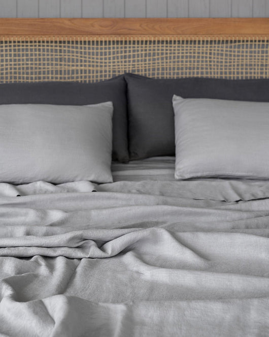 Stonewashed Linen Sheets - Full - Dove Grey - 