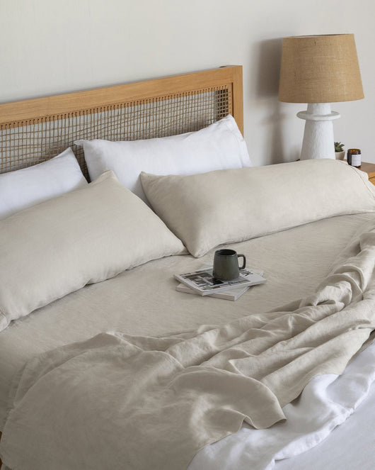 Stonewashed Linen Sheets - Full - Oatmeal - 