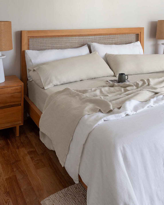 Stonewashed Linen Sheets - Full - Oatmeal - 