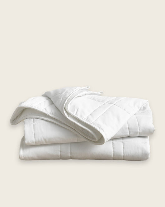 Open Box Weighted Blankets - Throw - 12 lbs - Pebble White